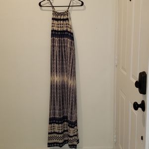 Sleeveless Tie Dye Patterned Maxi Dress